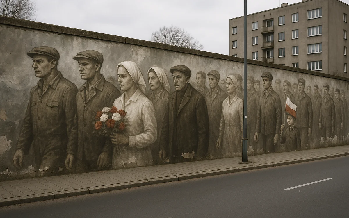 Koncepcja muralu: Nowa Huta — panorama